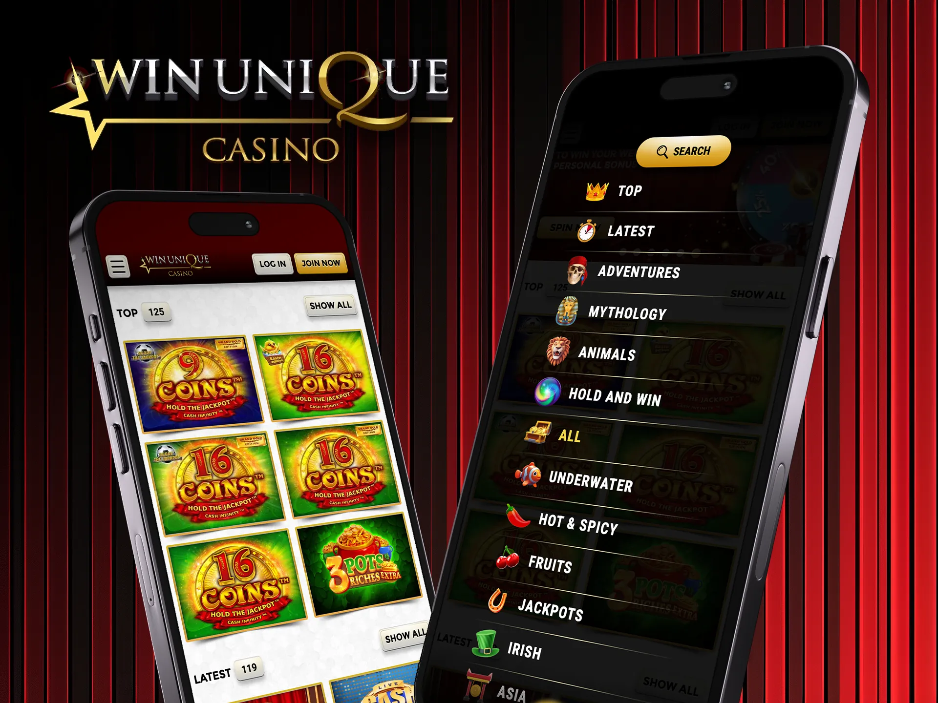 Play anytime, anywhere with the Win Unique Casino mobile app.