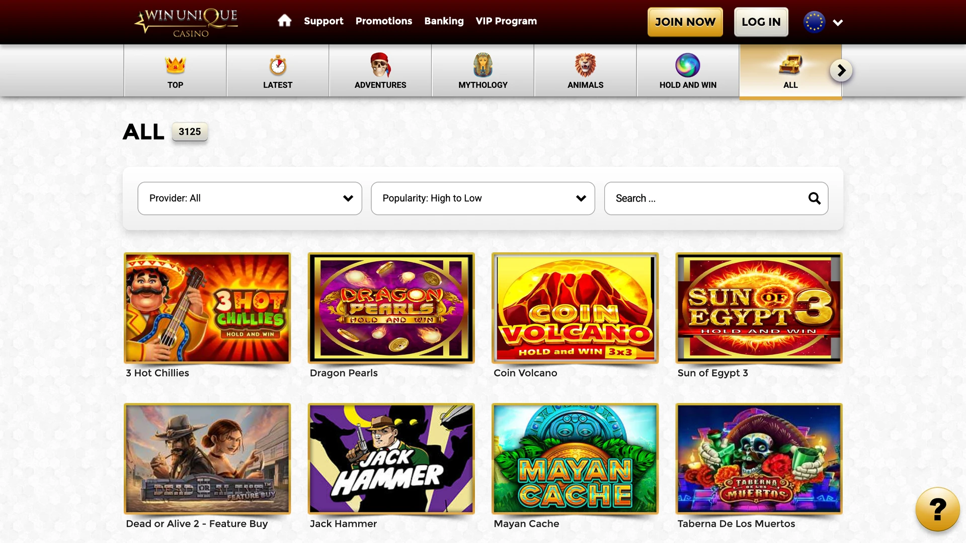 Play the best online slots at Win Unique Casino.