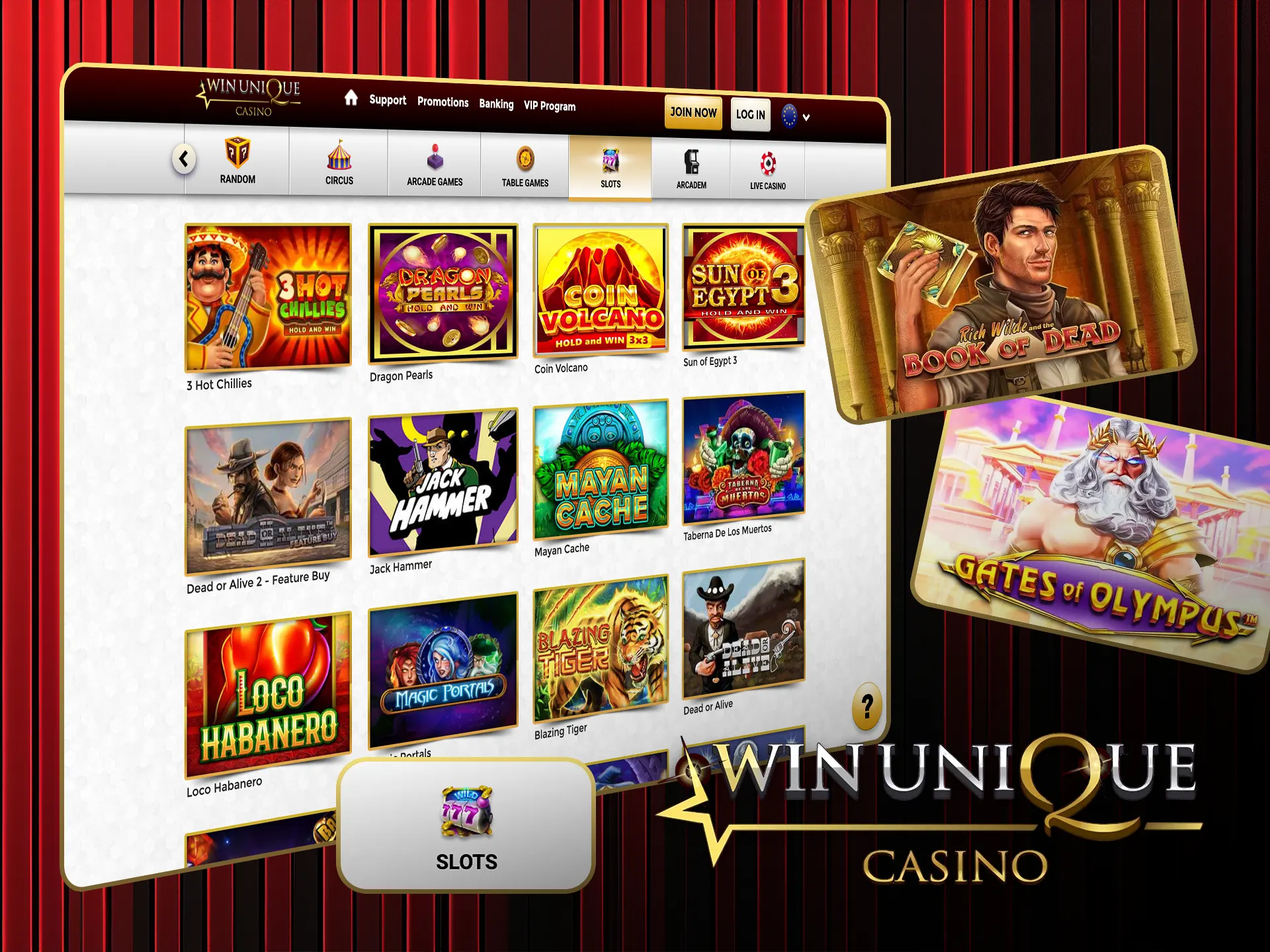 Spin the best online slots at Win Unique Casino now.