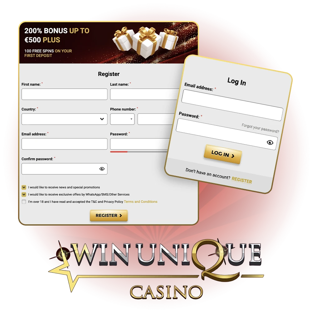 Register at Win Unique Casino in 1 minute and start playing.