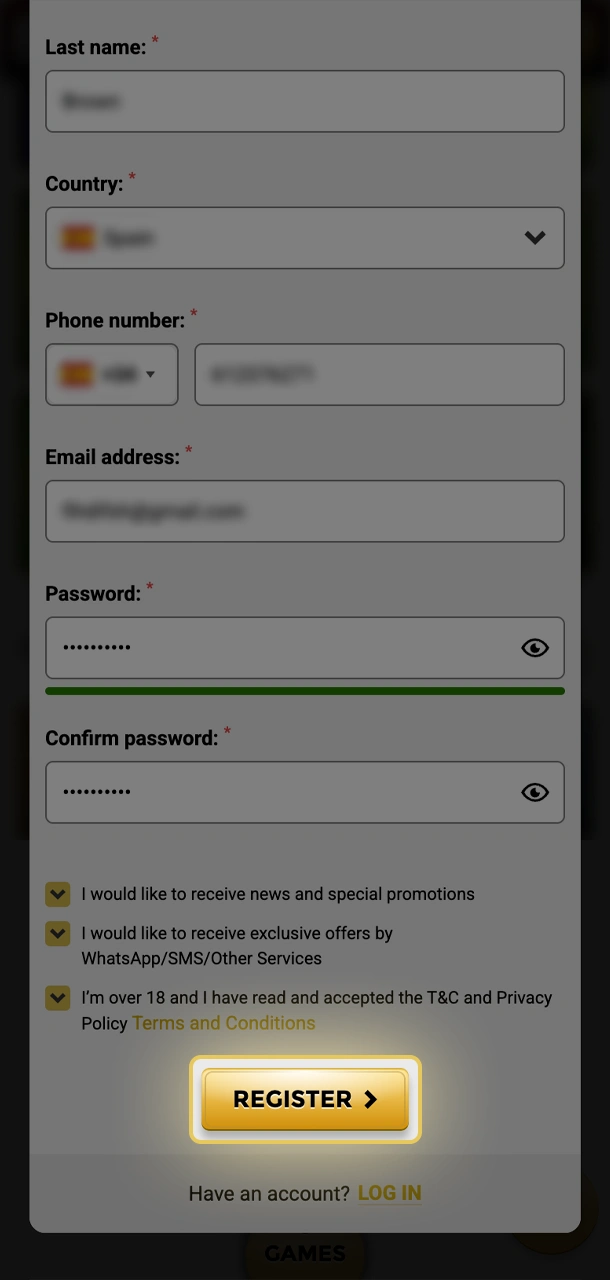 Confirm your registration at Win Unique Casino and get access to the games.