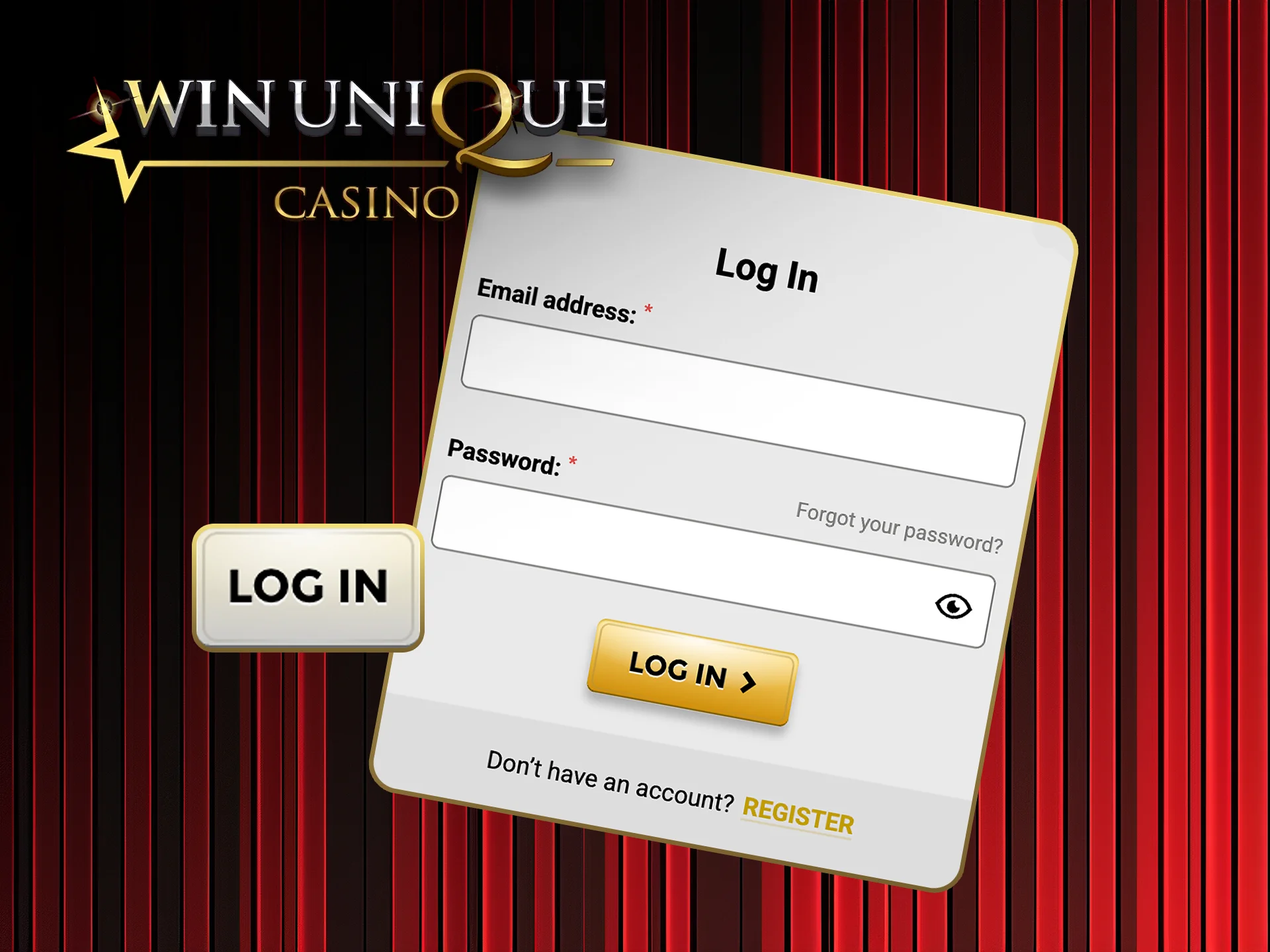 Log in securely to your Win Unique Casino account and start playing.