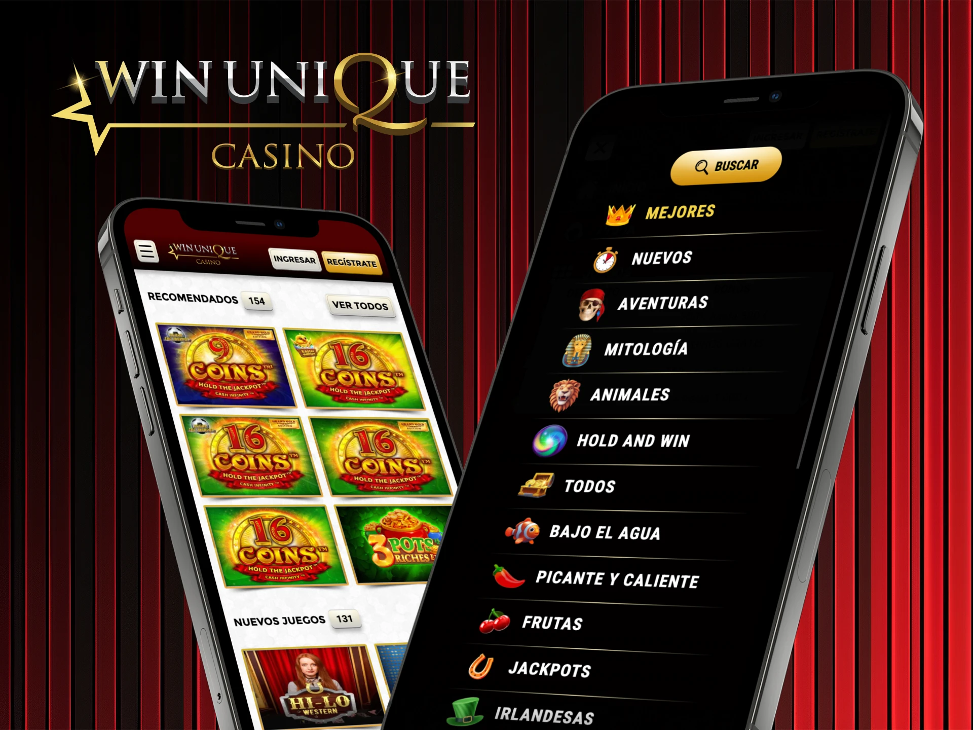 Juega en cualquier momento y en cualquier lugar con la aplicación móvil de Win Unique Casino.