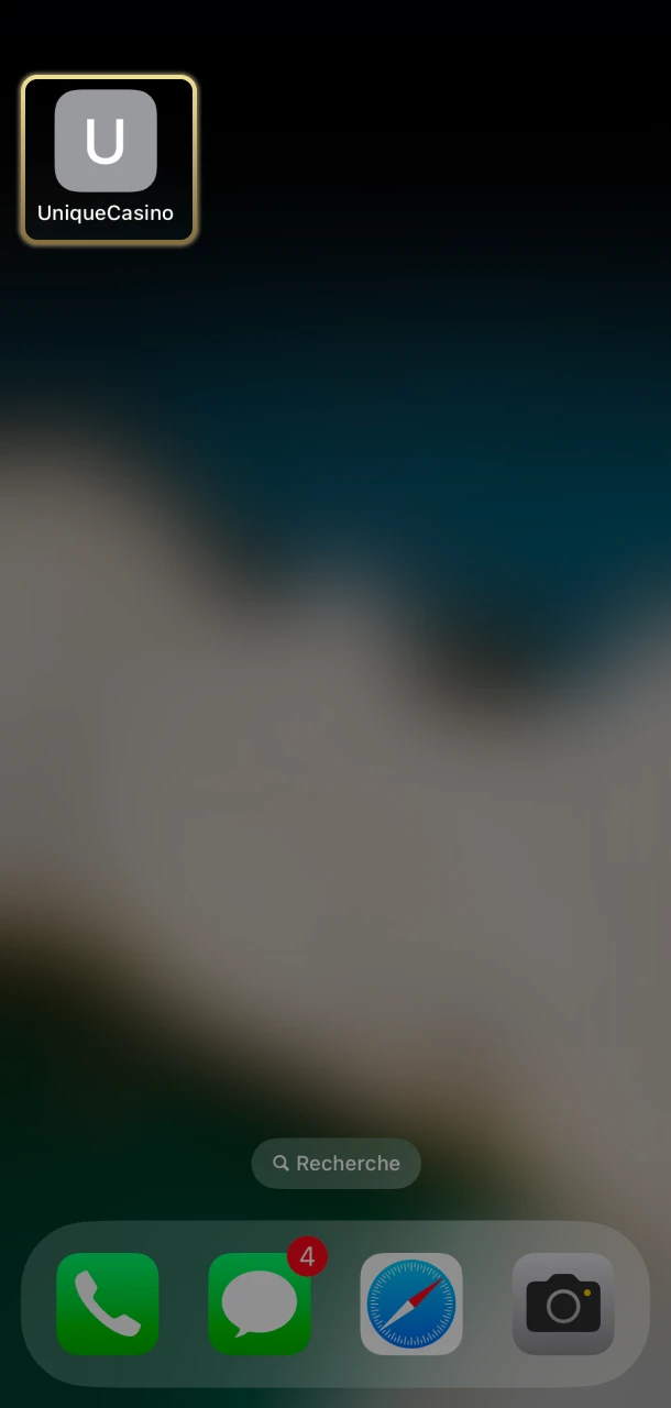 Abre Win Unique Casino desde tu pantalla de inicio y disfruta del juego.