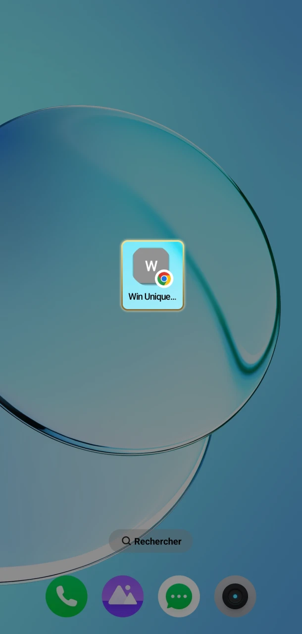 Confirmez l'ajout de l'application Win Unique Casino à votre appareil Android.