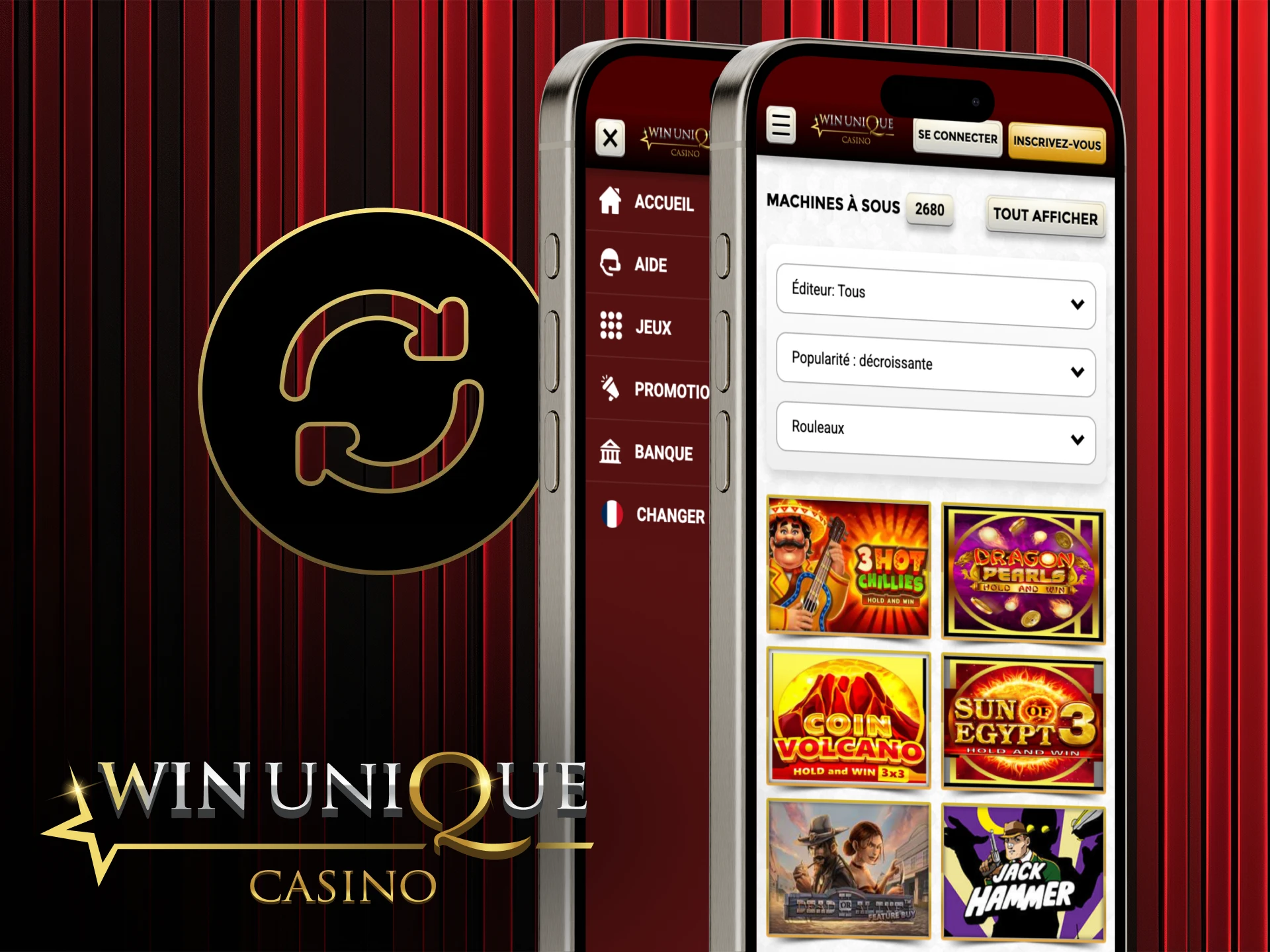 Restez à jour et profitez de meilleures performances sur l'application Win Unique Casino.