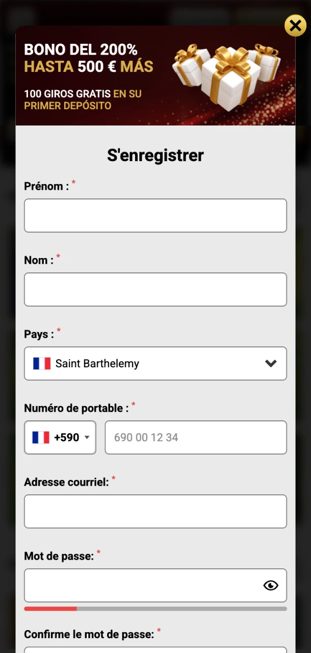 Inscrivez-vous au Win Unique Casino directement depuis l'application.