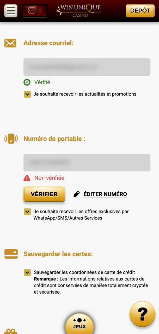 Vérifiez votre compte sur Win Unique Casino et jouez sans restrictions.