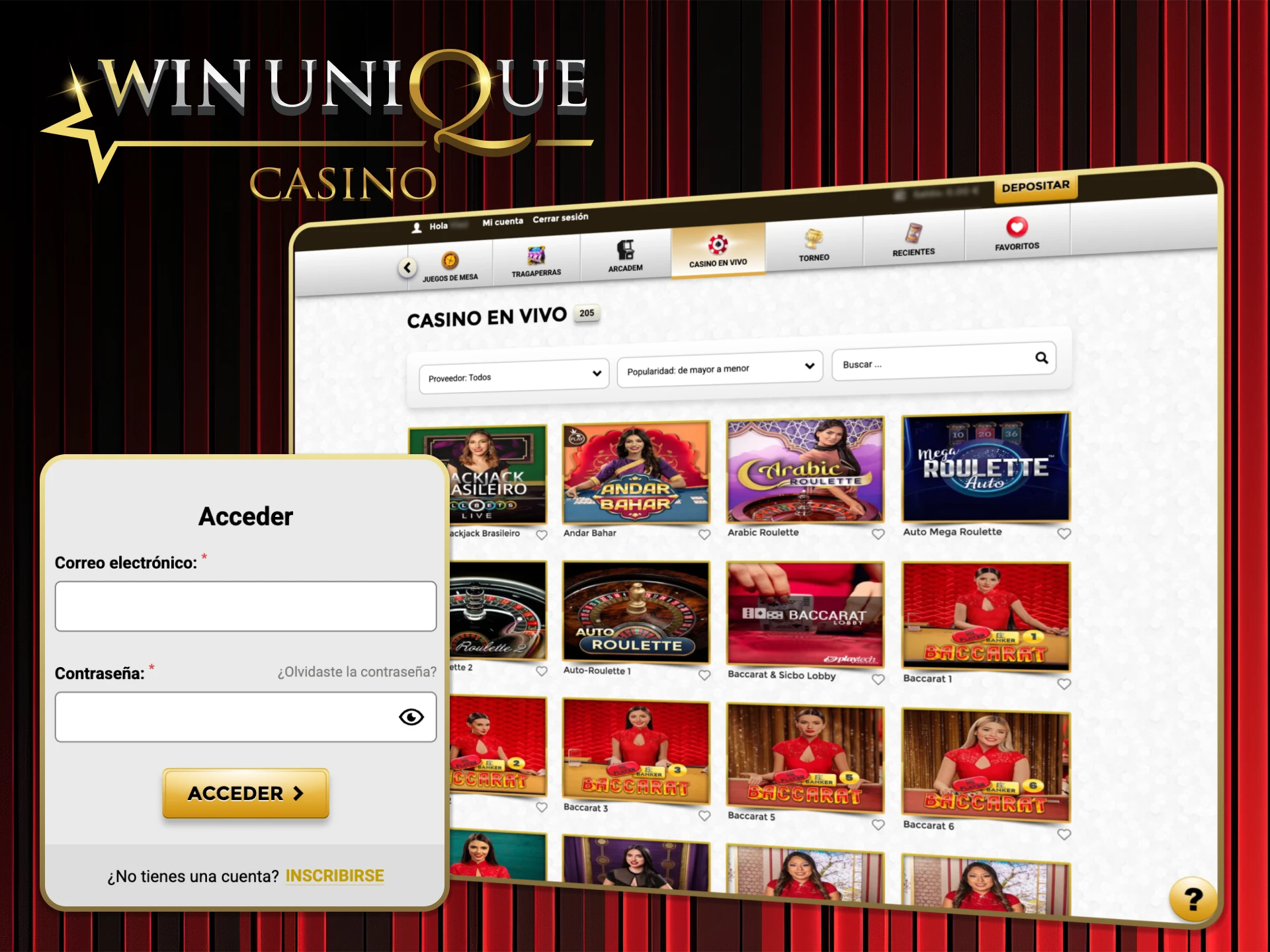 Aprenda a jugar juegos de casino en vivo y disfrute de la acción del crupier real en Win Unique Casino.