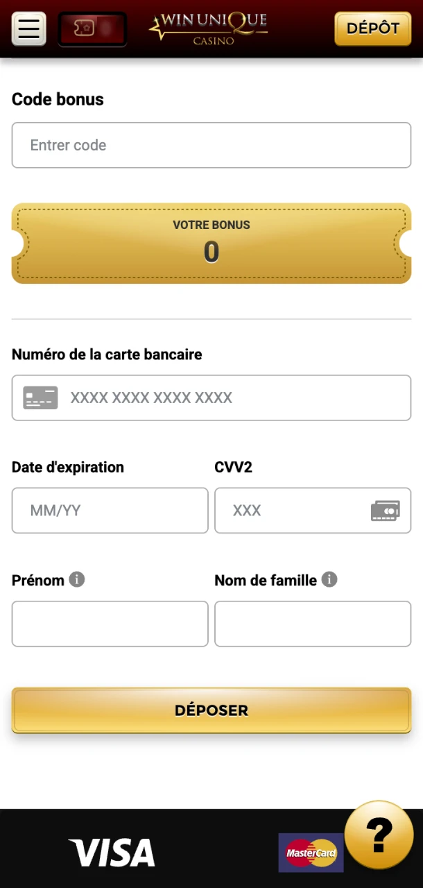 Confirmez le paiement et commencez à jouer avec votre dépôt sur Win Unique Casino.