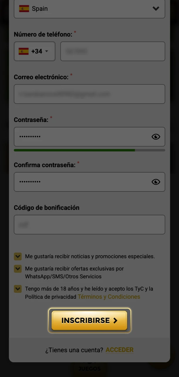Confirma tu registro en Win Unique Casino y obtén acceso a los juegos.