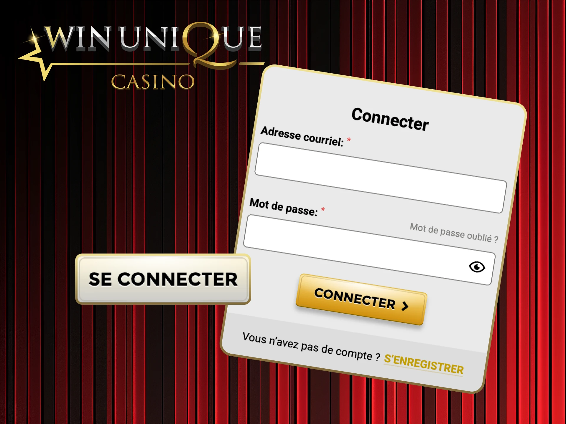 Connectez-vous en toute sécurité à votre compte Win Unique Casino et commencez à jouer.