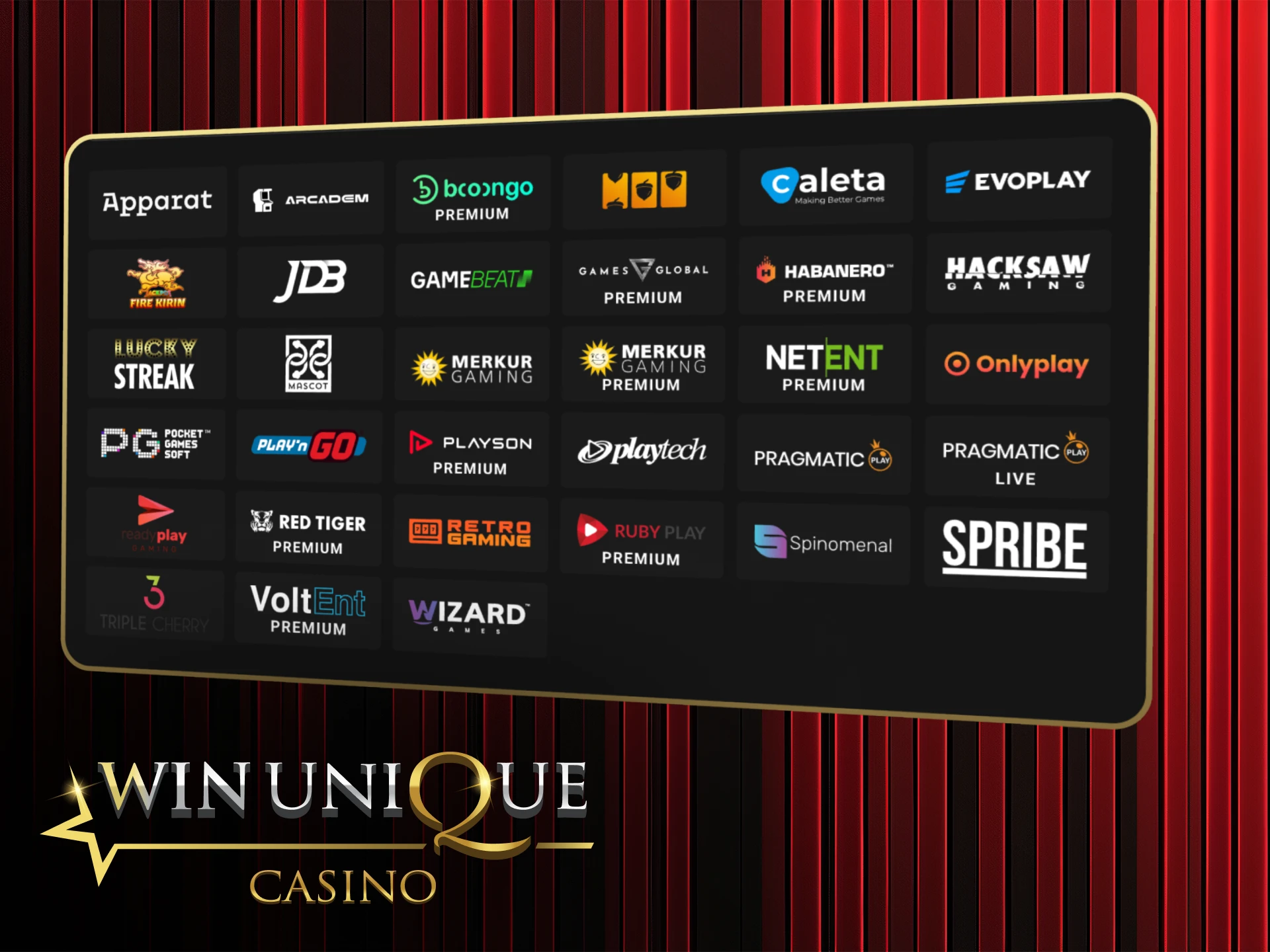 Jouez à des jeux des meilleurs fournisseurs sur Win Unique Casino.