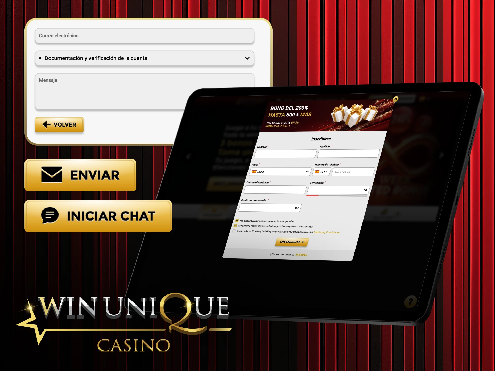 Comuníquese con el soporte de Win Unique Casino para obtener ayuda con la configuración de su cuenta.