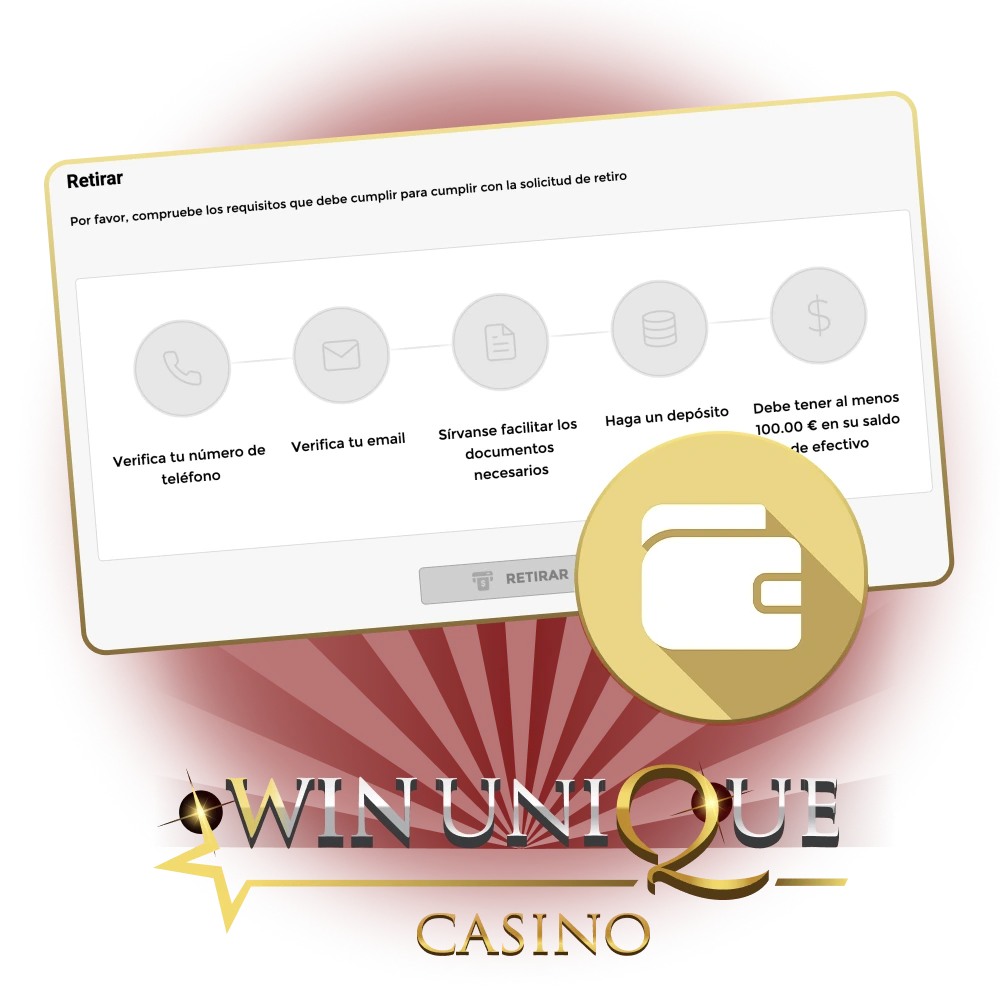 Retire fondos de forma segura y sencilla en Win Unique Casino.