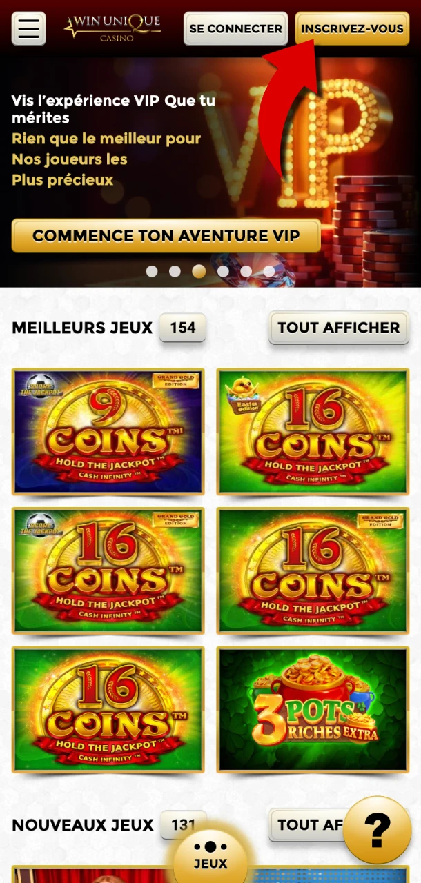 Créez un compte et commencez à jouer sur Win Unique Casino pour devenir VIP.