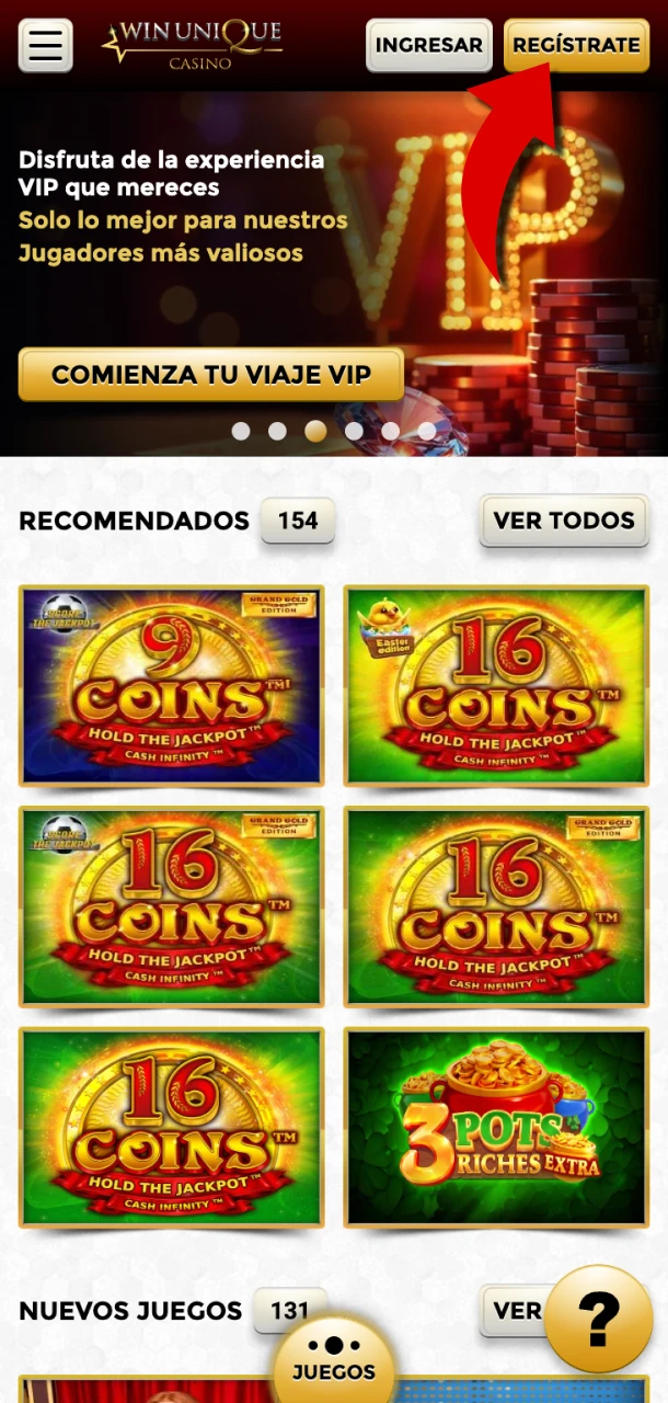 Crea una cuenta y comienza a jugar en Win Unique Casino para convertirte en VIP.